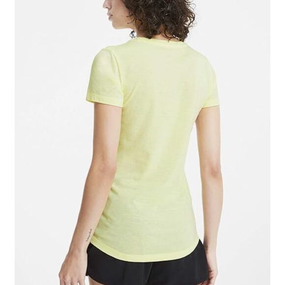 Puma Women's ESS Logo Tee in Spring Yellow Short Sleeve Shirt X-Small XS NWT - Picture 5 of 6